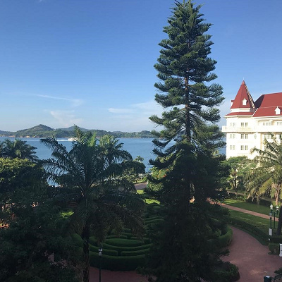 香港ディズニーランドホテルの室内からの眺め