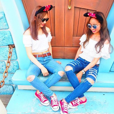 白のオフショルコーデ