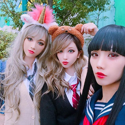 ウィッグ仮装×制服