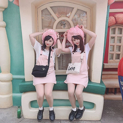 ハムコーデの女性