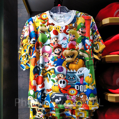 3Dイラストの総柄Tシャツ