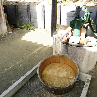 家の外には井戸も再現されています