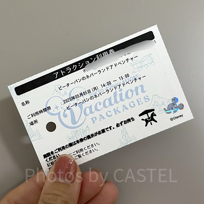 バケーションパッケージのアトラクション利用券