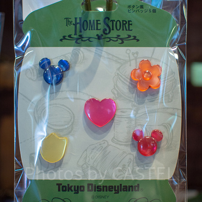 ボタン風カラフルピンバッジセット