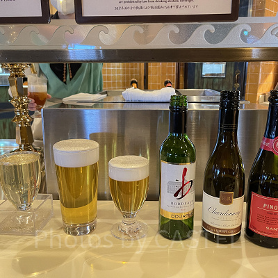 カフェポルトフィーノのアルコールメニュー