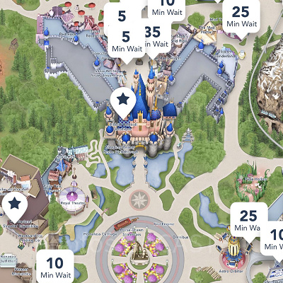 アトラクションの待ち時間確認