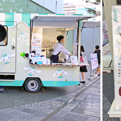 「シナモロールのキッチンカー」とメニュー