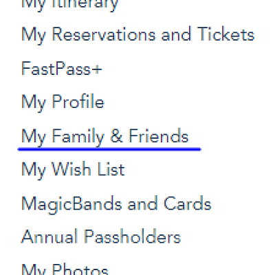 「My Family & Friends」をクリック