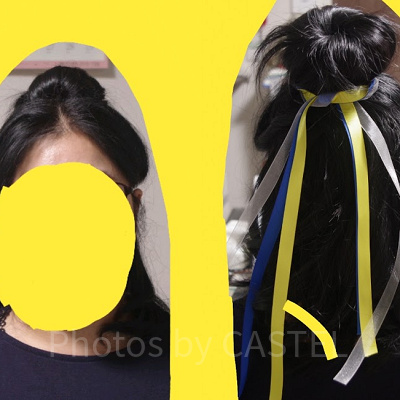 リボンを付けて完成！