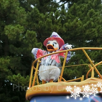 カッパを着て登場したデイジー