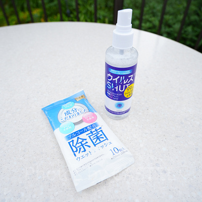 大活躍した消毒液と除菌シート
