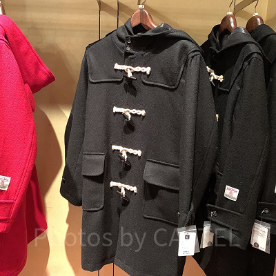 ディズニーハリスツイードダッフルコート（ブラック）