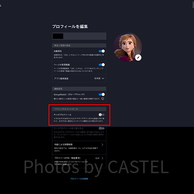 ディズニープラス：キッズプロフィール