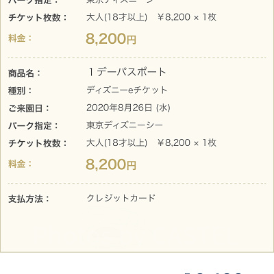 ディズニーチケット予約手順⑦