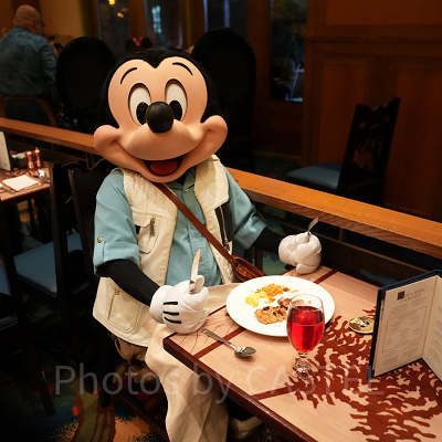 カリフォルニアアナハイムディズニー：ストーリーテラーズカフェで優雅な朝食キャラクターダイニングを