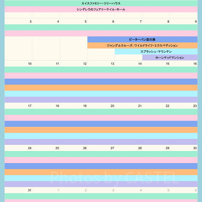 ディズニーランドの休止情報（2027年1月）