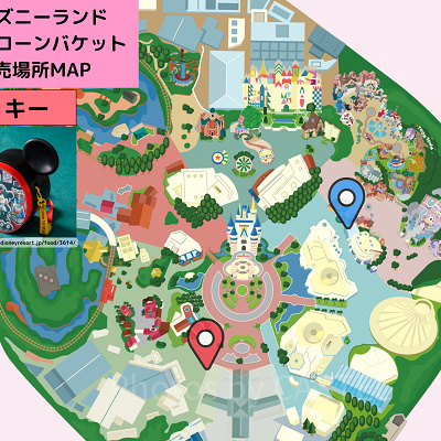 ディズニーランドのポップコーンバケット販売場所MAP：ミッキー