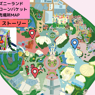 ディズニーランドのポップコーンバケット販売場所MAP：トイ・ストーリー