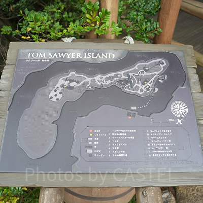 ディズニーランド：トムソーヤ島の地図