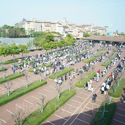 ディズニーシーエントランスの様子（2022年4月7日8時30分ごろ）