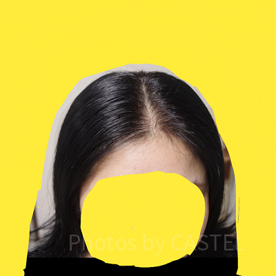 真ん中分けをする