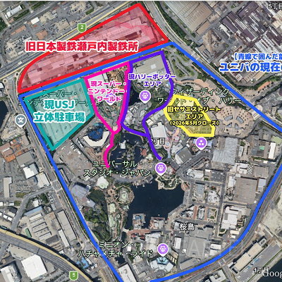 赤枠で囲んだ部分が旧日本製鉄瀬戸内製鉄所