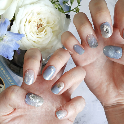 完成したシンデレラネイル