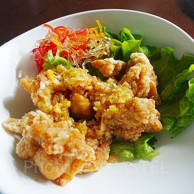 鶏の唐揚げ、ネギ塩ダレ