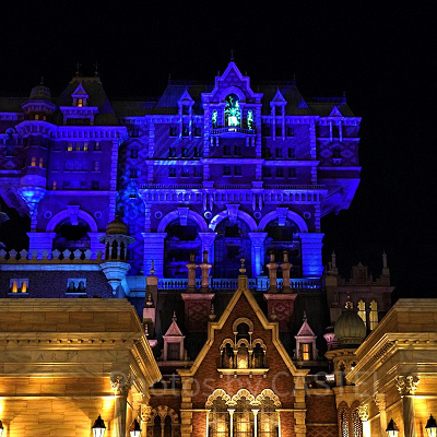 タワーオブテラーからは東京ディズニーシーの夜景がとてもよく見えます！一瞬ですが・・・