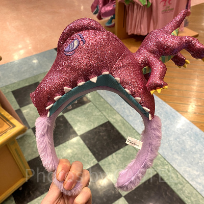 キラキラ恐竜カチューシャ（ピンク）