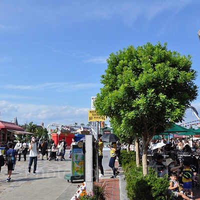 ニューヨークエリアのグッズカート（左）