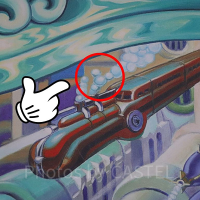 噴き出す蒸気がミッキーの形