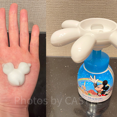 ミッキー型の泡が出てくるハンドソープ（1800円）