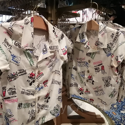 手書き風ミッキーのアロハシャツ