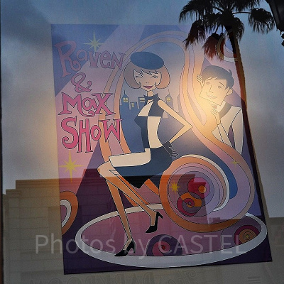 ハリウッド・ドリーム・ザ・ライド外観のショーウインドーポスター