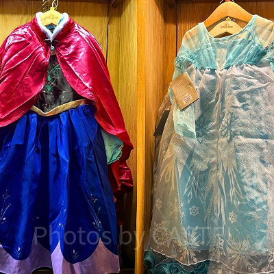 香港ディズニーアナ雪グッズ：子供向けドレス「アナと雪の女王」（アナ／エルサ）