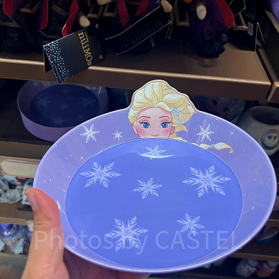 香港ディズニーアナ雪グッズ：エルサのプラスチック平皿