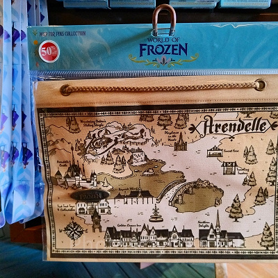 香港ディズニーアナ雪グッズ：ピンバッジコレクションマップ