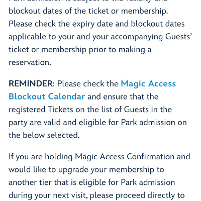 香港ディズニー入園予約：この画面もスクロールしてNext！