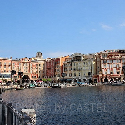 ディズニーシーから見たホテルミラコスタ