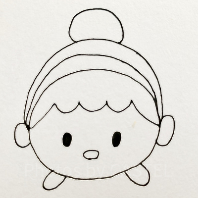 シンデレラ書き方⑦鼻と目を描く