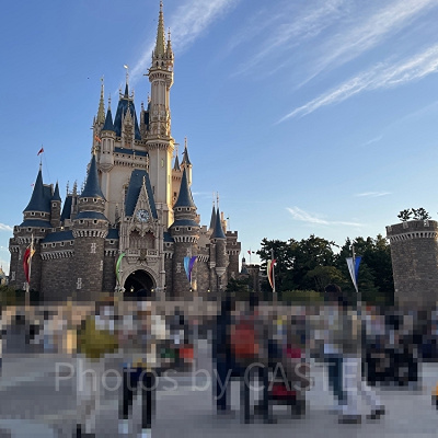 シンデレラ城前は定番のフォトスポットですよね