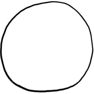 フリーハンドなので、この時点ですでにいびつですが…