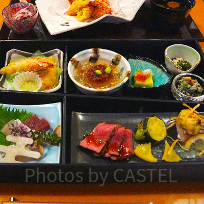 霞の松花堂御膳（USJ×鬼滅の刃 刀鍛冶の里ひょっとこ亭）