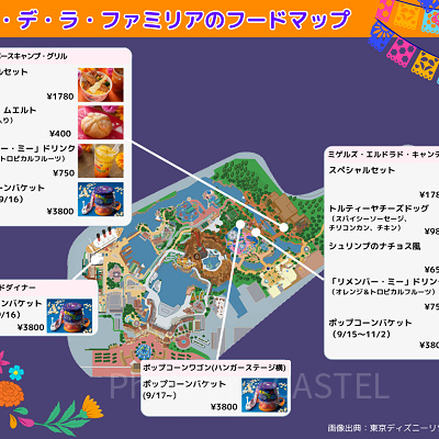 ラソス・デ・ラ・ファミリアフード&ドリンク販売場所マップ