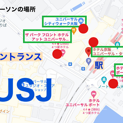 USJ周辺のローソンの場所