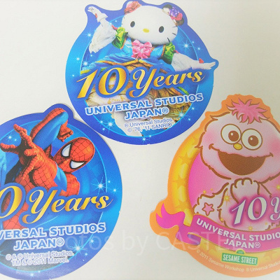 USJ10周年で配られた限定シール