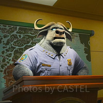 ボゴ署長の後ろの地図（上海ディズニーランドで撮影）