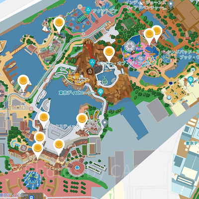 スーベニアメダルを作成できる場所マップ