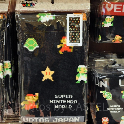 マリオキャラクターの総柄フェイスタオル